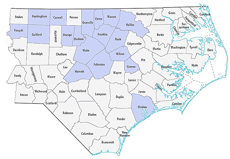 Services Map for North Carolina